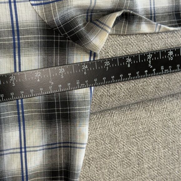 Ely Cattleman Mens Long Sleeve Pearl Snap Western Shirt XL Blue Black Plaid - Picture 11 of 12